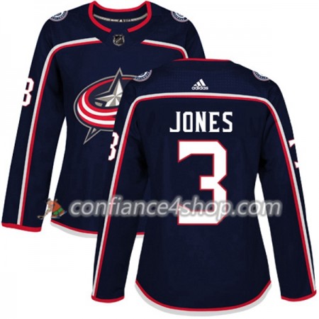 Adidas Maillot de Hockey Columbus Blue Jackets Seth Jones 3 2017-2018 Bleu Marine Authentic - Femme
